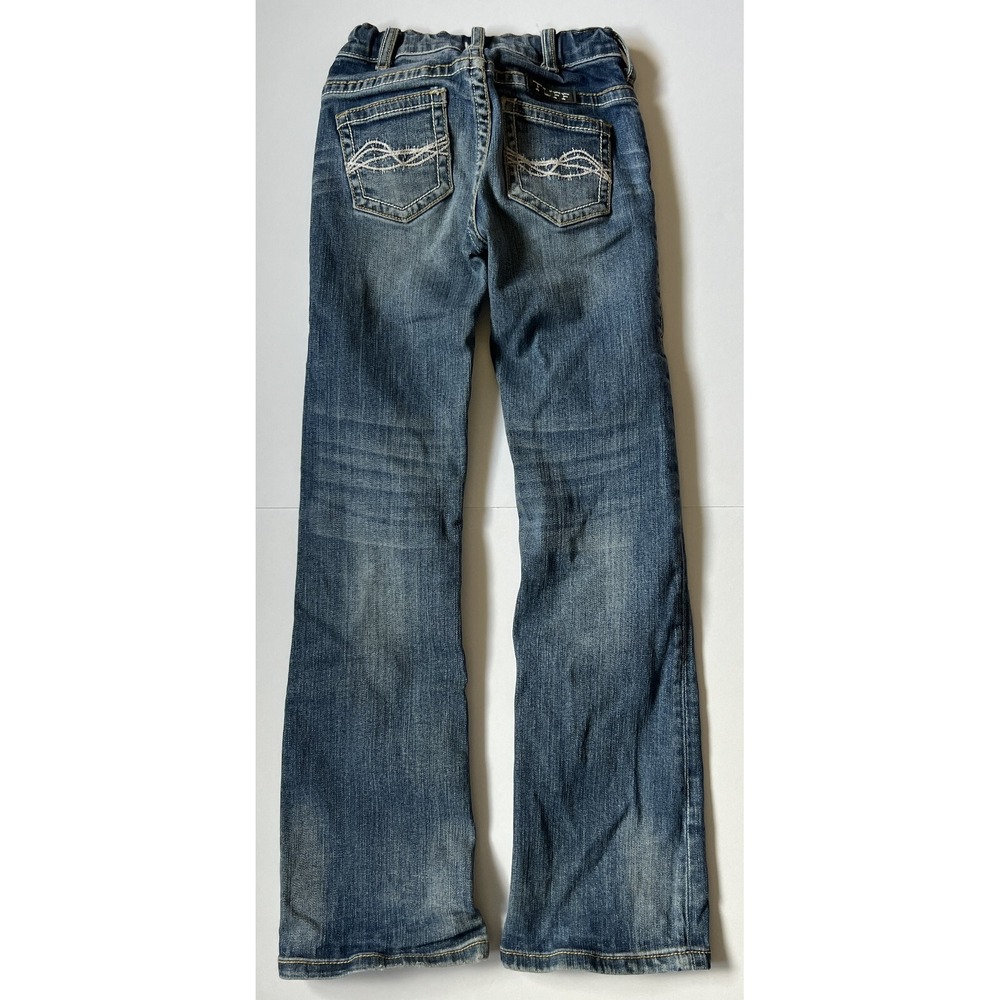 COWGIRL TUFF - DON'T FENCE ME IN - Girl's Low Rise Bootcut Jeans - Size 7 -22x25
